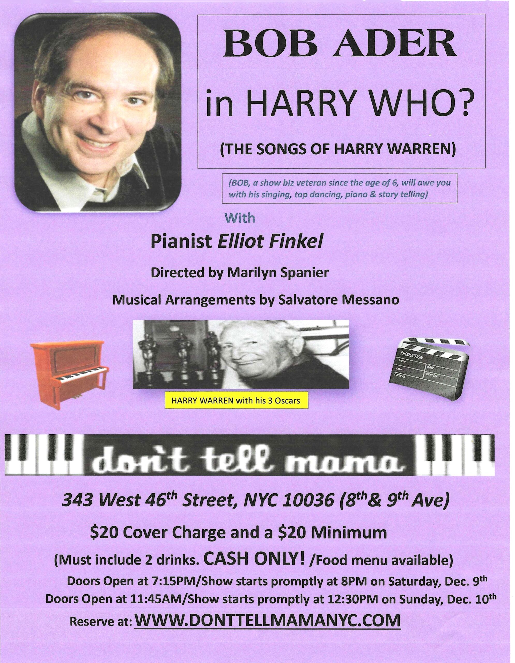 Harry Warren Flyer color background one page 1